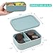 Annaklin 100% Silicone Bento Box Adult with 2 Compartments, 24oz, Reusable Small Divided Lunch Box Meal Prep Containers for Food Snack Storage, BPA-Free Plastic-Free, Microwave Dishwasher safe, Green