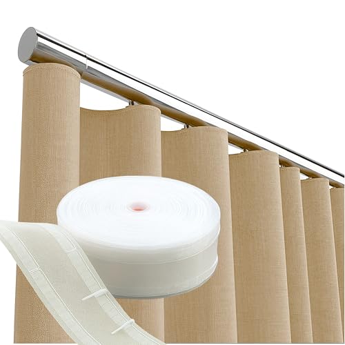 Byour3 - Cintas Para Cortinas - Cinta De Cortina Transparente Ondulada Para Dobladillos Cortinas De Interior Con Bolsillos Ganchos De Plástico Cortinas Con Cinta Ola Transp, 10 Metros