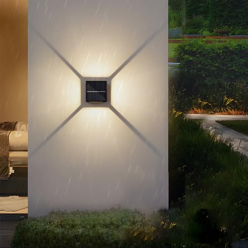 Applique Murale LED Solaire Extérieur IP65 Étanche Orientable en Aluminium Noir 4000K