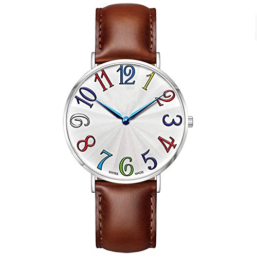 Carnival Carnaval Relojes para Hombres y Mujeres Ocio Moda Explosivo Reloj de Cuarzo,Plata,40mm