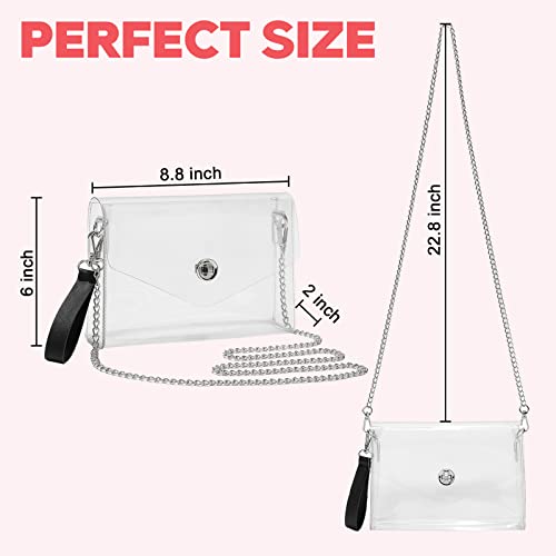 Clear Purse Stadium Approved,Small Clear Crossbody Bag for Women,See Through Handbag Clutch Shoulder Bag4