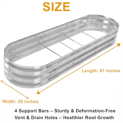 GADI 67-Inch Galvanized Raised Garden Bed, Metal Planter Box for Vegetables and Flowers, Large Outdoor Gardening Kit, Easy DIY Assembly, Weather-Resistant & Rust-Proof - Image 4