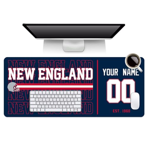 Image of ANTKING New England Mouse Pad Custom Name and Number Desk Pad for Men Women Youth Gifts
