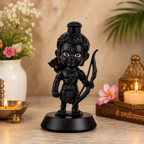Image of Baby Shiva Idol Murti for Car Dashboard, Home Temple & Office | Mahadev Statue with Trishul | Resin Handcrafted Shiv Ji Murti for Pooja Room Decor, Spiritual Gift & Home Decoration