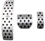 SUNDELY Aluminum Foot Rest Pedals Set for 2005-2012 Land Rover LR3 LR4 Range Rover Sport Discovery 3 4 Automatic Transmission Models