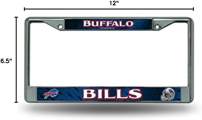 Buffalo Bills LBL Metal Frame Chrome License Plate Tag Cover Football