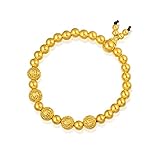 Chow Sang Sang 999.9 24K Solid Gold Price-by-Weight Gold Om Mani Padme Hum Bracelet for Women and...