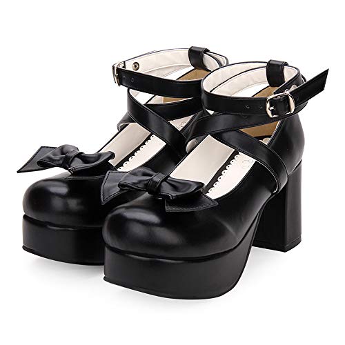 Lolita Cosplay Women's Ankle Strap Platform Pump Party Dress High Heel 8CM