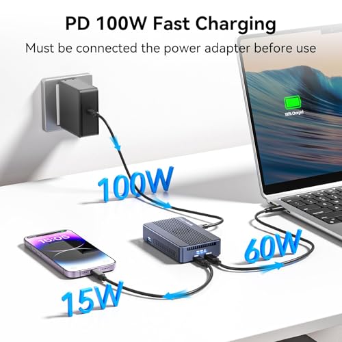Image of ACASIS 40Gbps M.2 NVMe SSD Enclosure, Cooling Fan, Compatible with Thunderbolt 4 /3 /USB4, Tool-Free, Aluminum Dock Dual Monitor, Support Software RAID, 2 USBC 40Gbps for M1 /M2 /Windows
