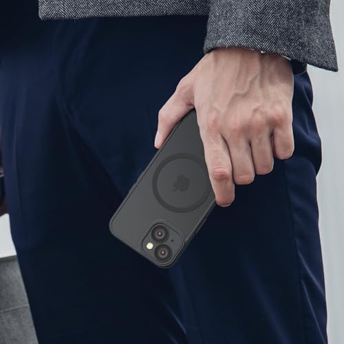 Image of Tobfit Magnetic Case for iPhone 15 Compatible with Mag Safe, Translucent Matte Back Slim Shockproof Phone Cover for iPhone 15