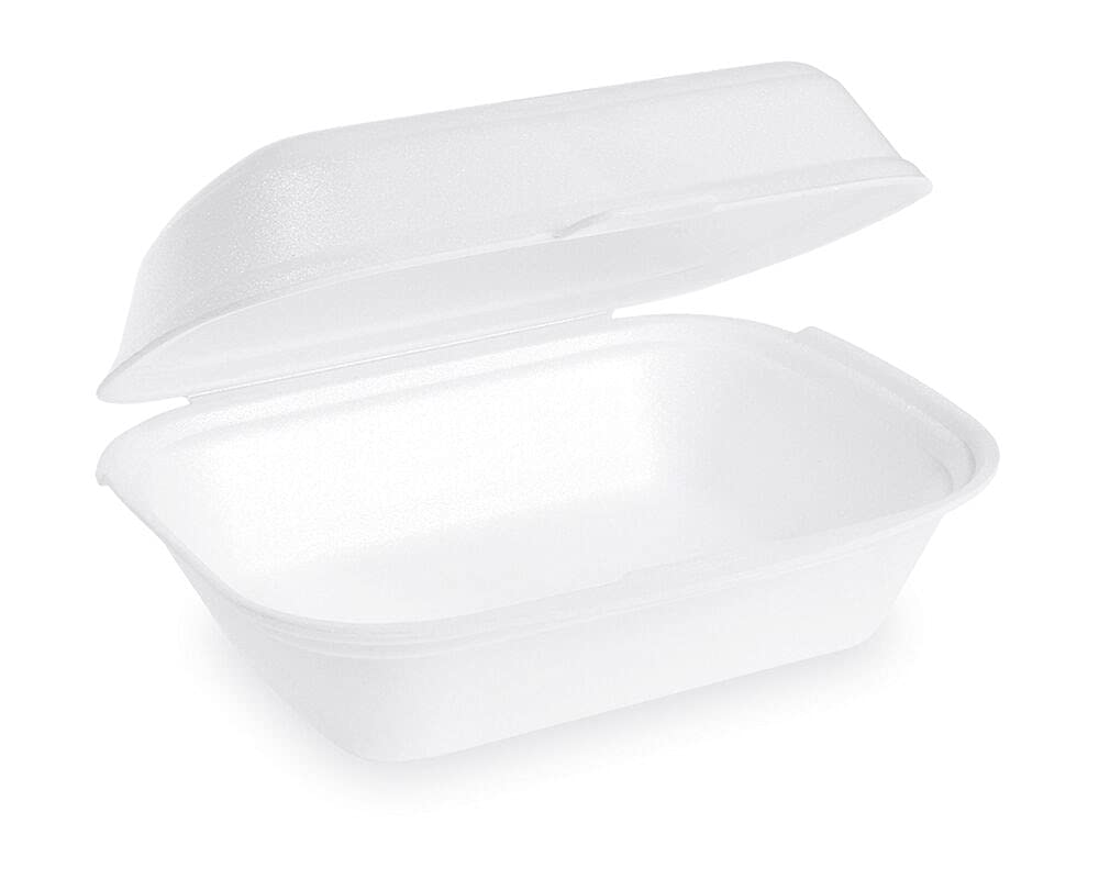125 Menüboxen Lunch-Boxen weiß 185x133x75 mm geschäumt einteilig
