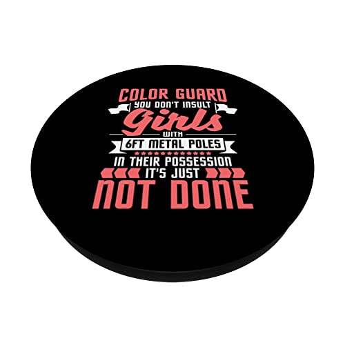 Don't Insult Girls With 6ft Metal Poles - Colorguard Tossing PopSockets Swappable PopGrip, Black - Image 2