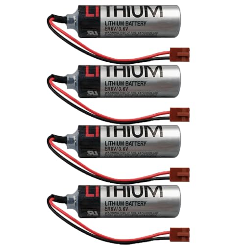 QULONG (4����) ER6V 3.6V 2000mAh ��[�d�����`�E���d�r�iER6VCT���{�b�g�p�AOTC ER6BWK67PT�o�b�e���[�݊��A���F�̒Z���v���O�t���j