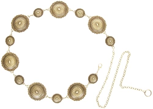 INOGIH Women Western-Cowgirl-Concho-Belt Boho-Waist-Metal-Chain-Belt for Dresses Jeans Pants3