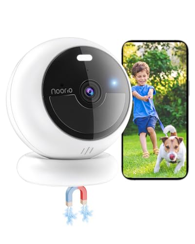 Noorio Security Cameras Wireless Outdoor Magnetic, 1080P Battery Powered Indoor Cameras for Home Security, Smart Motion Detection Outdoor Pet Dog Camera, Free Local Storage MagCam, 2.4G WiFi, B200S