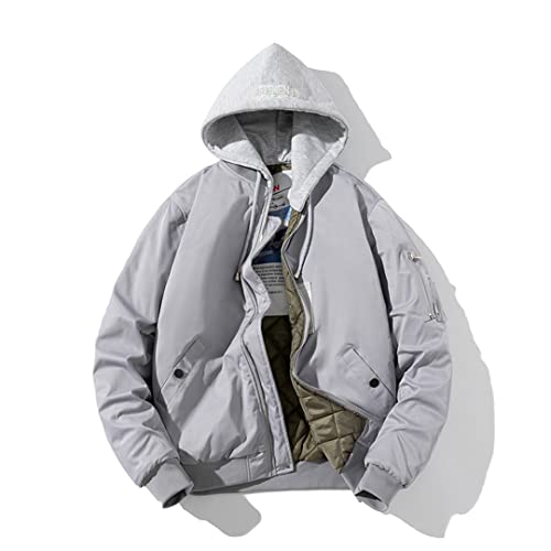 Men Bomber Jacket Women Solid Jacket Vintage Hooded Baseball Casual Coat4