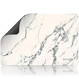 MYUNA バスマット 珪藻土 ソフト 40x60cm 洗濯不要 珪藻土マット 速乾 収納簡単 滑り止め 脱衣所 洗面所 お風呂マット 硅藻土マット (白大理石)