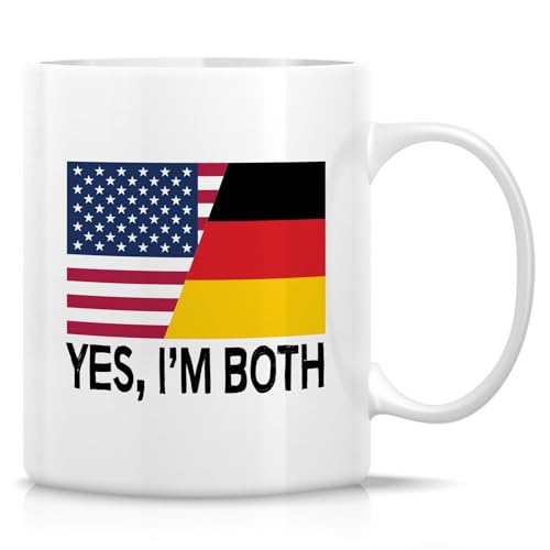 Retreez Funny German American Mug - Germany USA Dual Citizen Gift - 11 Oz Ceramic Coffee or Tea Cup - USA Germany Yes I'm Both Mug - Birthday, Appreciation, New Citizenship Gift for Friends, Coworkers