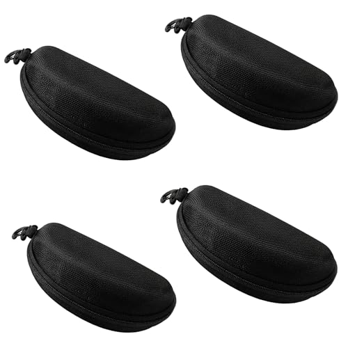 Image of Sunglasses Case Hard Shell with Zip & Hook Clip | EVA Shockproof Eyeglass Case Box | Portable Spectacle Cover for Men Women | Travel Glasses Storage Protector.