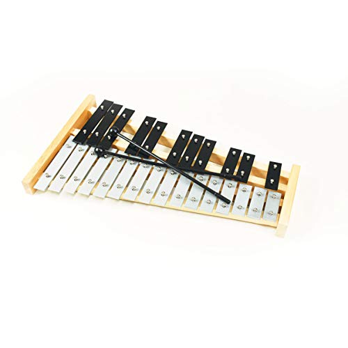 Professional Wooden Soprano Glockenspiel Xylophone with 27 Metal Keys for Adults and Kids - Includes 2 Plastic Beaters