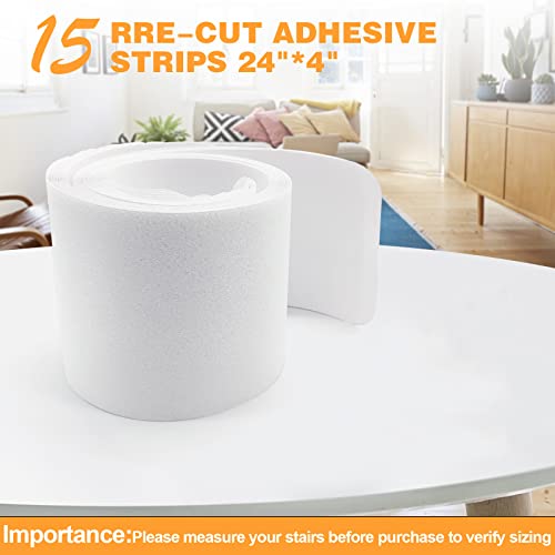 Image of Qingluan Anti Slip Tape Heavy Duty Grip Tape Non Slip Stair Treads Waterproof High Traction Safety Tape for Indoor Outdoor Stairs Steps Floors(Transparent,15-Pack 4 Inch x 24ft)