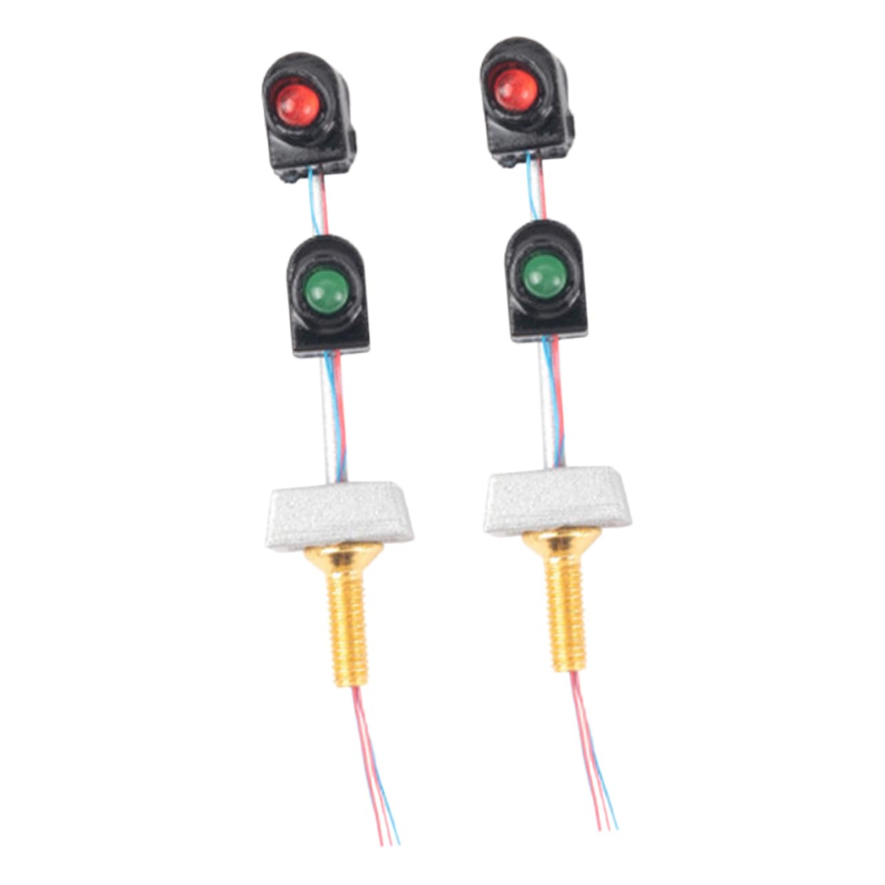 KALLORY 2sets 2pcs Miniature Traffic Signal Light Durable Sand Table Layout Decor for Model Railways Realistic Road Signal Prop for Microlandscape Highway Scenarios 2pcs*2