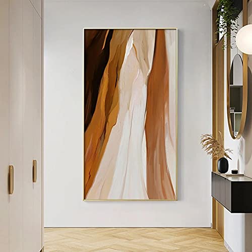 Toile abstraite orange moderne affiche de luxe scandinave pour salon