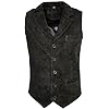Infinity Heren glad geit Suede klassieke slimme zwarte lederen vest – zwart – XL