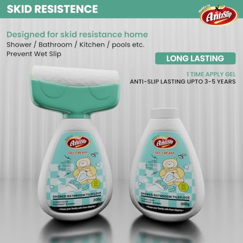Image of Anti Skid Gel Cream - Bathroom Floor Safety Coating for Wet Tiles, Marble, Granite | Non Slip for Stairs, Balcony, Ramp