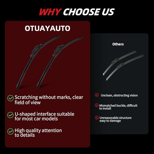 OTUAYAUTO Premium Windshield Wiper Blades Replacement for Subaru Ascent 2019-2023 All-Extreme Weather Performance Quiet No Trace, Front and Rear Wipers Top Lock 26"+20"+14" (Pack of 3) by OTUAYAUTO - Used condition - Image 7