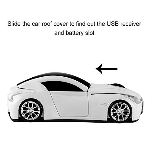 Chuyi Cool Car Shaped Wireless Mouse 1600Dpi Cordless Office Mice For Travel Business School Home Gift (1 Pack-White) #TOP3