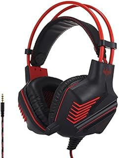 سماعة رأس ستيريو بمخرج 3.5 ملم مخصصة للالعاب ومزودة بميكروفون، تتوافق مع الموبايل وPS4 وXbox والكمبيوتر، موديل OV-P10، باللونين الاحمر والاسود من اوفلينج