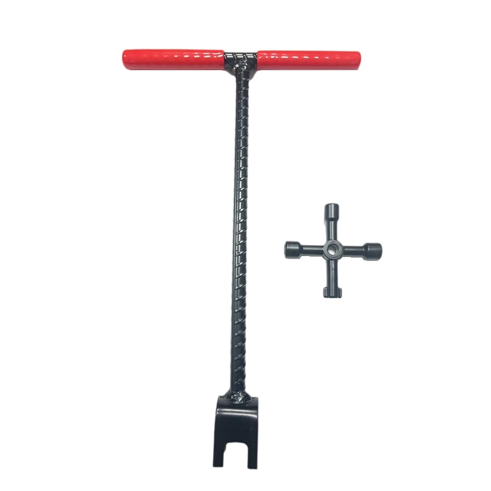 Littimoon 17 Inch Water Meter Key with 4-Way Utility Key - Heavy-Duty Water Shut Off Tool for Curb