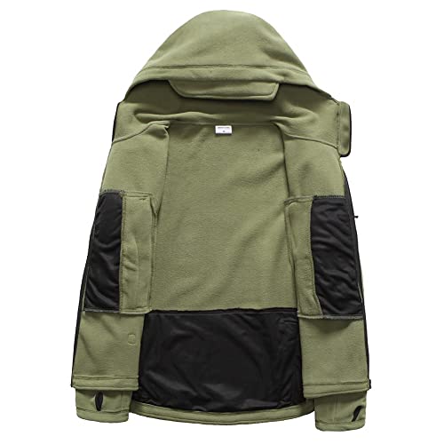 Refire Gear Mens Warm Military Tactical Sport Fleece Hoodie Jacket,Large,Army Green #TOP4