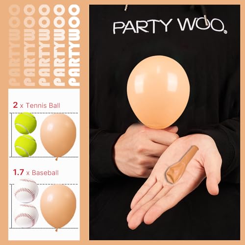 Image of PartyWoo Nude Balloons 100pcs 5 Inch Apricot Fall Neutral Boho Latex Balloons for Jungle Safari Thanksgiving Boy Baby Shower Birthday Anniversary Neutral Woodland Themed Party Decorations Brown-Y103
