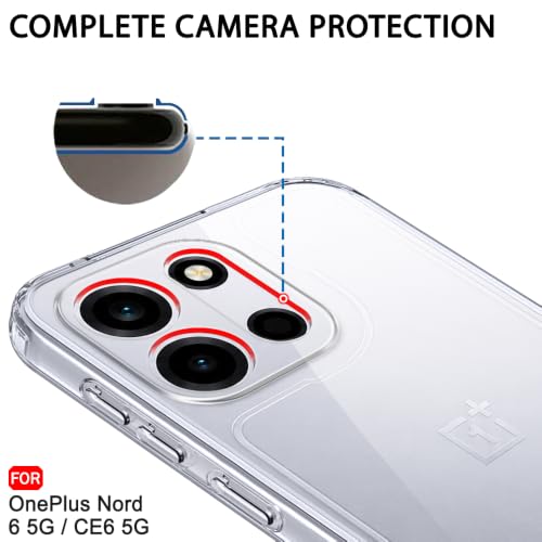 Image of TheGiftKart Back Cover Soft Case for OnePlus Nord 6 5G / CE 6 5G | Best Camera Protection | Inbuilt Dust Plugs & Anti-Slip Grip | Ultra Clear Slim Back Cover Case (Silicone, Transparent)