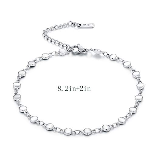 Hoduar Stainless Steel Anklet For Women, Non-Fading Dainty Heart Ankle Bracelets Foot Chain Jewelry For Women #TOP3