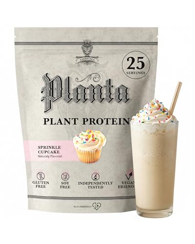 Ambrosia Plant Based Protein Powder 20g | Clean Vegan Pea Protein Powder | Dairy Free, Keto Friendly, No Added Sugar | 25 Servings | Sprinkle Cupcake