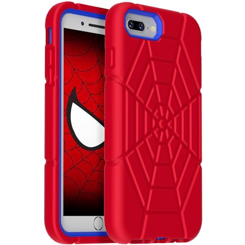 Grifobes 5.5' Case for iPhone 8 Plus/iPhone 7 Plus/iPhone 6S Plus/iPhone 6 Plus, 3-in-1 Heavy Duty Shockproof Rugged Protective 5.5 inch i Phone 8+/7+/6s+/6+ Cover for Kids Boys Children (Red+Blue)