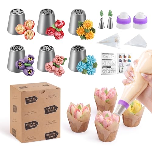 Bake Choice 46 Pcs Russian Piping Tips Set Stainless Steel