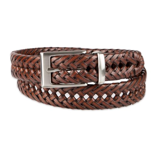 Dockers Men’s Leather Braided Fully Adjustable Belt2