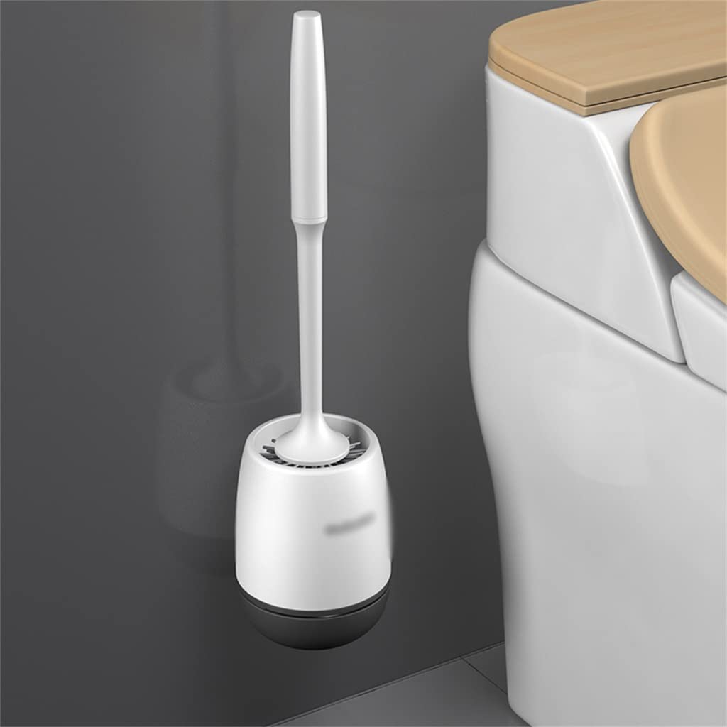 Brosse de toilette en silicone TPR argent | Nettoyage mural de salle de bain suspendu