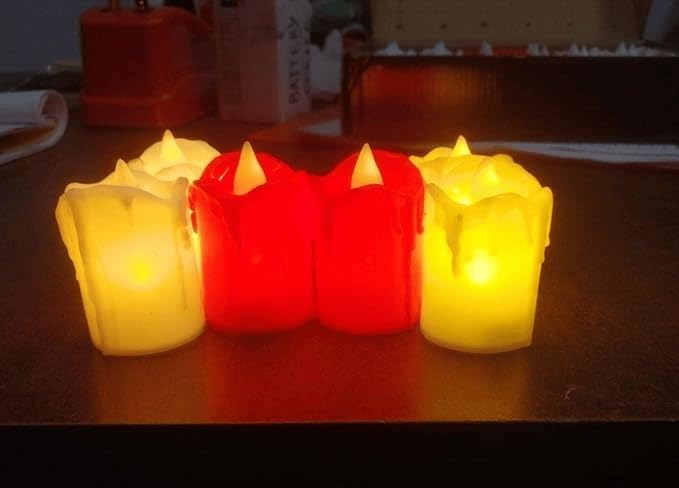 Candles for Home Decoration - 6 Pcs Electric Flameless & Smokeless LED Diya Lights, Crystal Candle for Home Decor, Diwali Festivals Decoration (Modern 2)-image-31