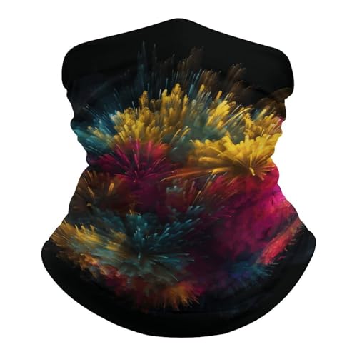 Neck Gaiter Face Mask Breathable Wind-Proof Face Cover Colored Powders Sun Cooling Dustproof Mask Balaclava Bandana Headwear for Men Women