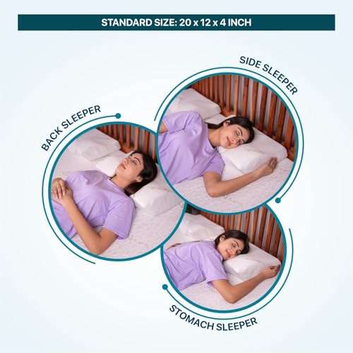 Image of Neckpedic Contour Cervical Memory Foam Pillow for Neck Pain Relief | Orthopedic Neck Support Pillow for Side & Back Sleepers | Dual Height Ergonomic Design for Neck Alignment (Pack of 1)