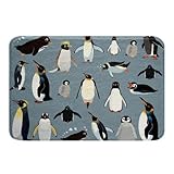 Erosebridal Penguins Bathroom Rug for Boys, Antarctica Animals Wildlife Doormat for Kids Girls, Cartoon Little Penguins Bath Mat, Cute Wild Safari Theme Bath Rug Non Slip Water Absorbent, 20'X32'