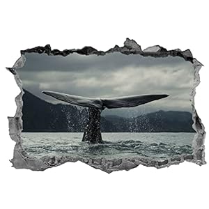 Muurstickers 3D Spiegelweergave Doorbreken De Muur Vinyl Muurstickers Verwijderbare DIY Vinyl Muurstickers Walvis voor…