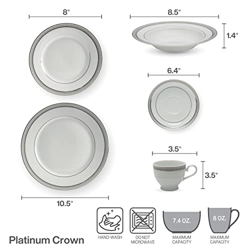 Image of Mikasa Platinum Crown 40-Piece Dinnerware Set, Service for 8