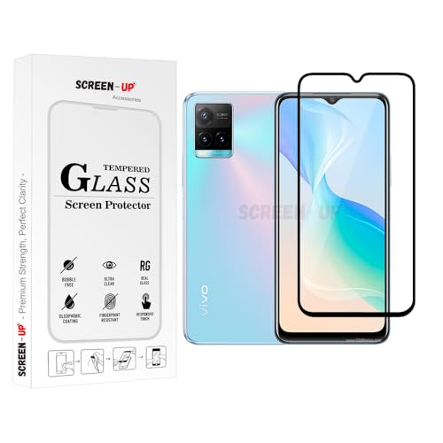 Image of ScreenUp Tempered Glass For vivo Y33t - Ultra Clear, 9H Scratch Resistant, Full Coverage, Easy Install Screen Protector