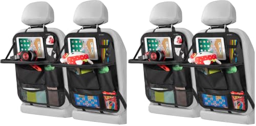 Image of LUCMO Car Backseat Organizer with Foldable Tablet Holder, Black (Pack of 2)